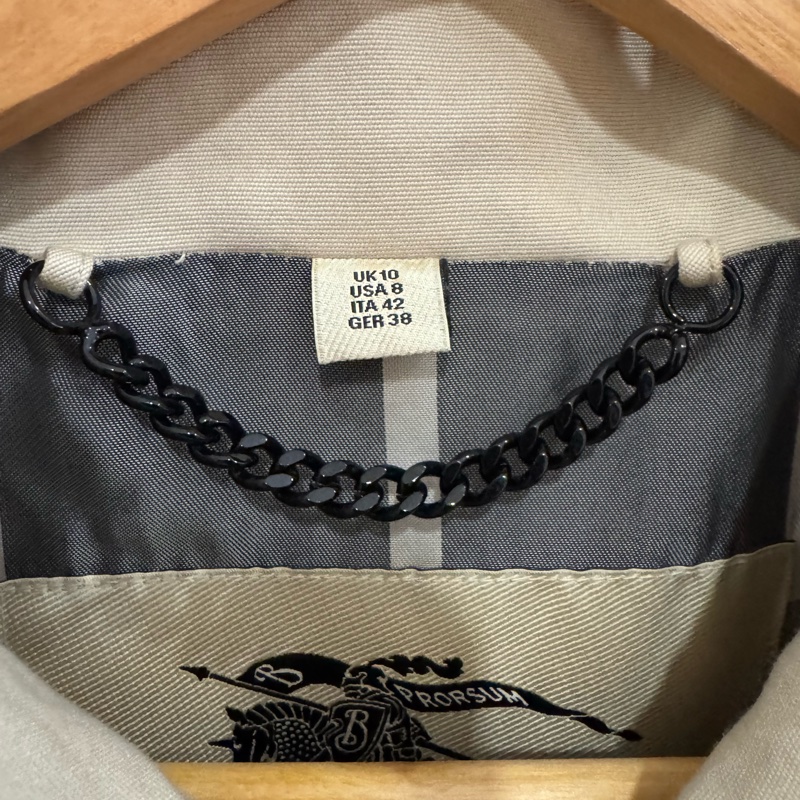 Burberry 巴寶莉 米白卡其色風衣外套/US8號/99新美品-3