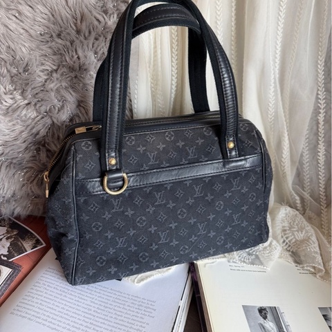 路易威登 牛仔丹寜 包 腋下包   經典 實用性高 包包 托特包 Vintage louis vuitton navy denim Monogram Mini Lin Josephine PM