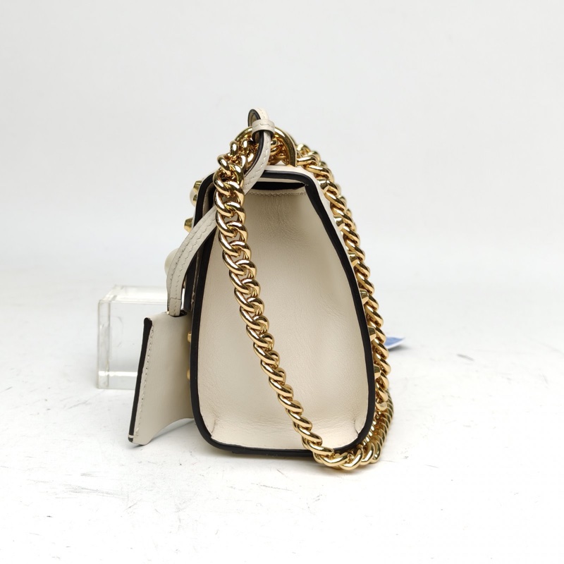 GUCCI Padlock鎖頭包盒子包小號珍珠裝飾白色牛皮-1