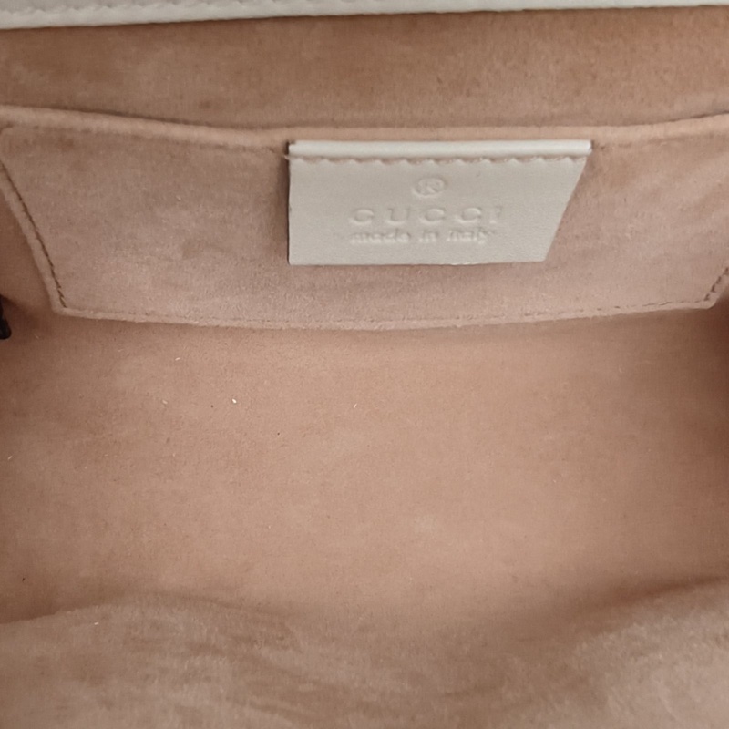 GUCCI Padlock鎖頭包盒子包小號珍珠裝飾白色牛皮-5