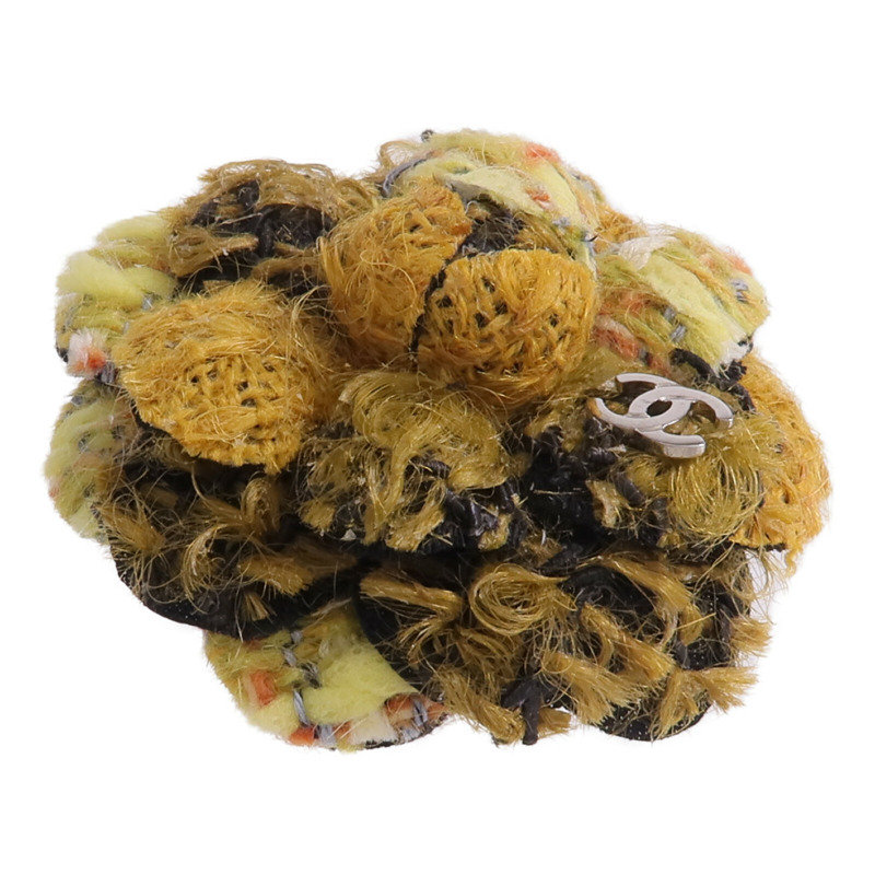 CHANEL 粗花呢Brooch銀扣胸針-1