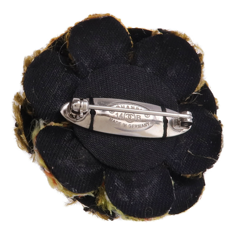 CHANEL 粗花呢Brooch銀扣胸針-3