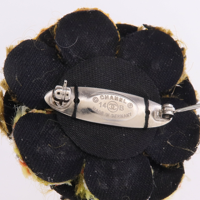 CHANEL 粗花呢Brooch銀扣胸針-7