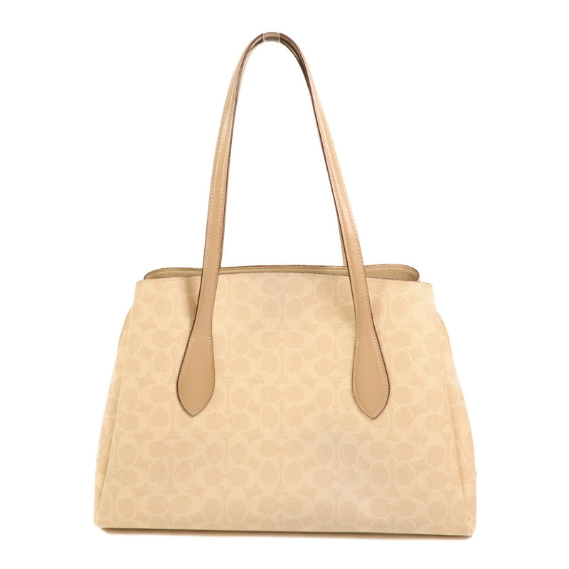 COACH 塗層帆布Lora Carryall銀扣肩背袋-1