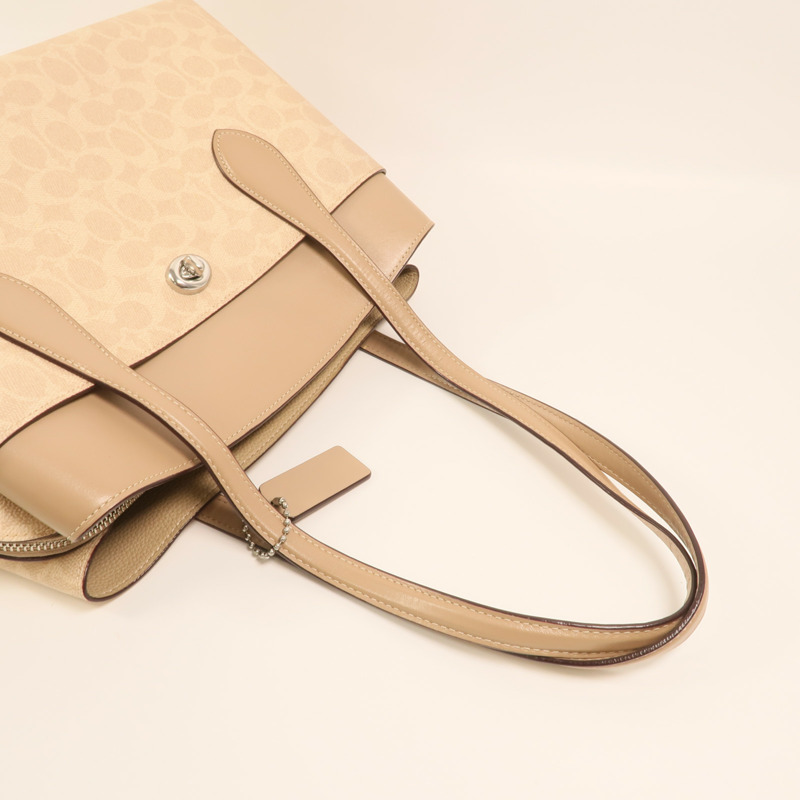 COACH 塗層帆布Lora Carryall銀扣肩背袋-7