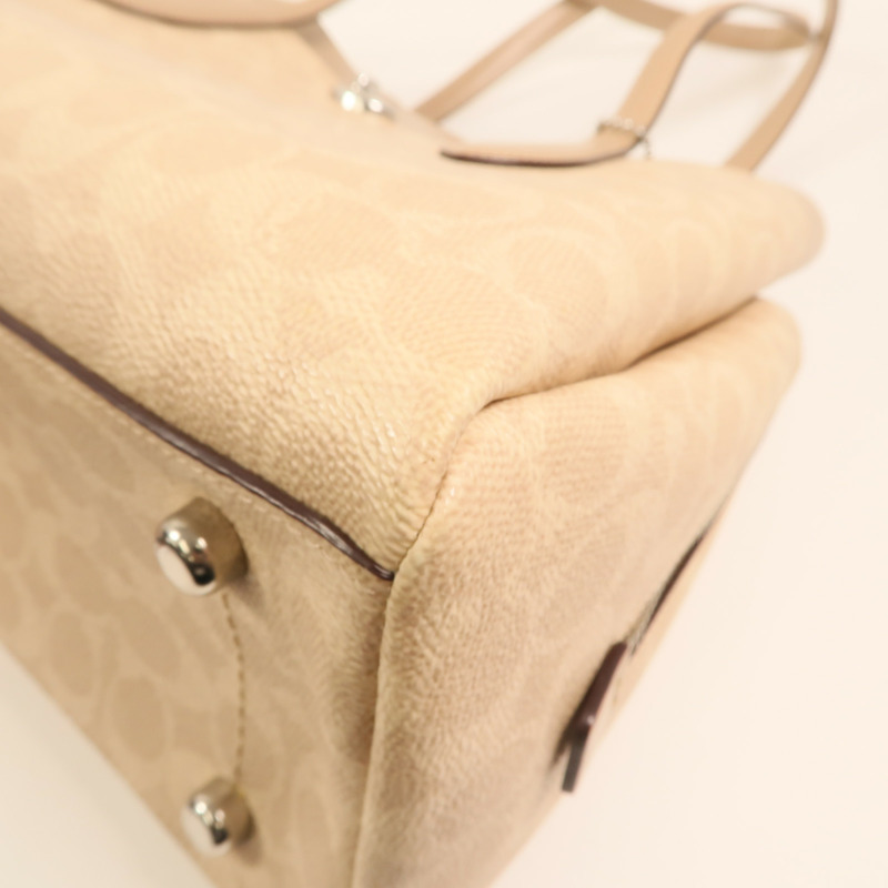 COACH 塗層帆布Lora Carryall銀扣肩背袋-10