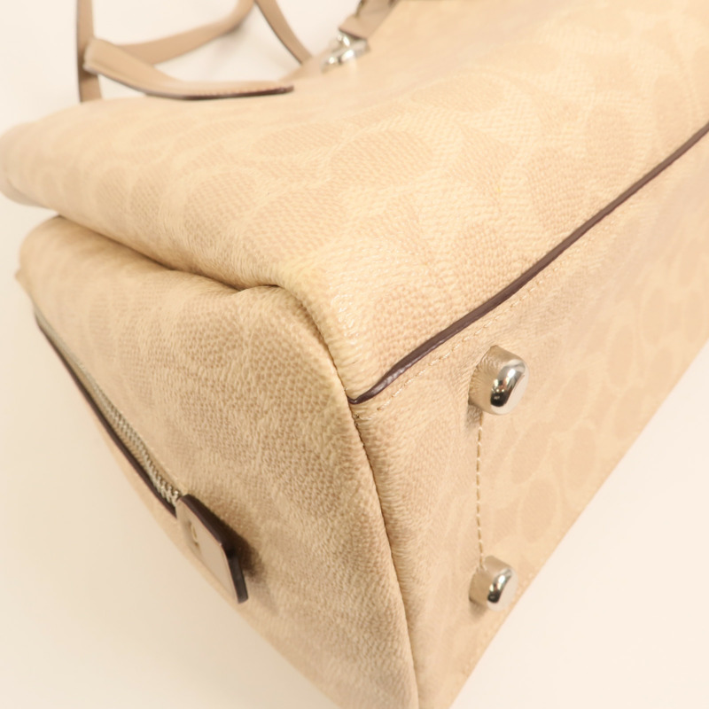 COACH 塗層帆布Lora Carryall銀扣肩背袋-11