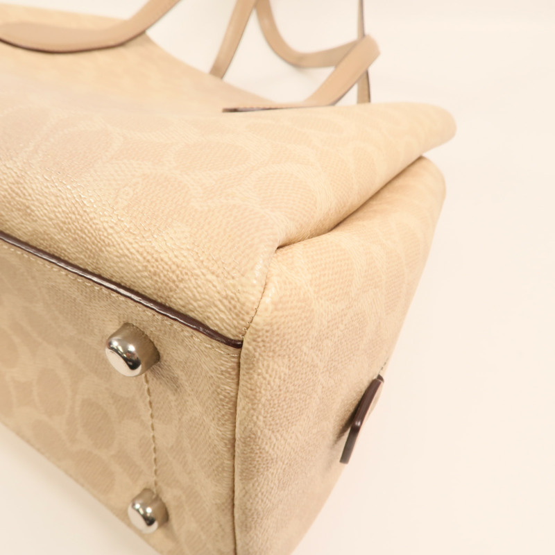 COACH 塗層帆布Lora Carryall銀扣肩背袋-12