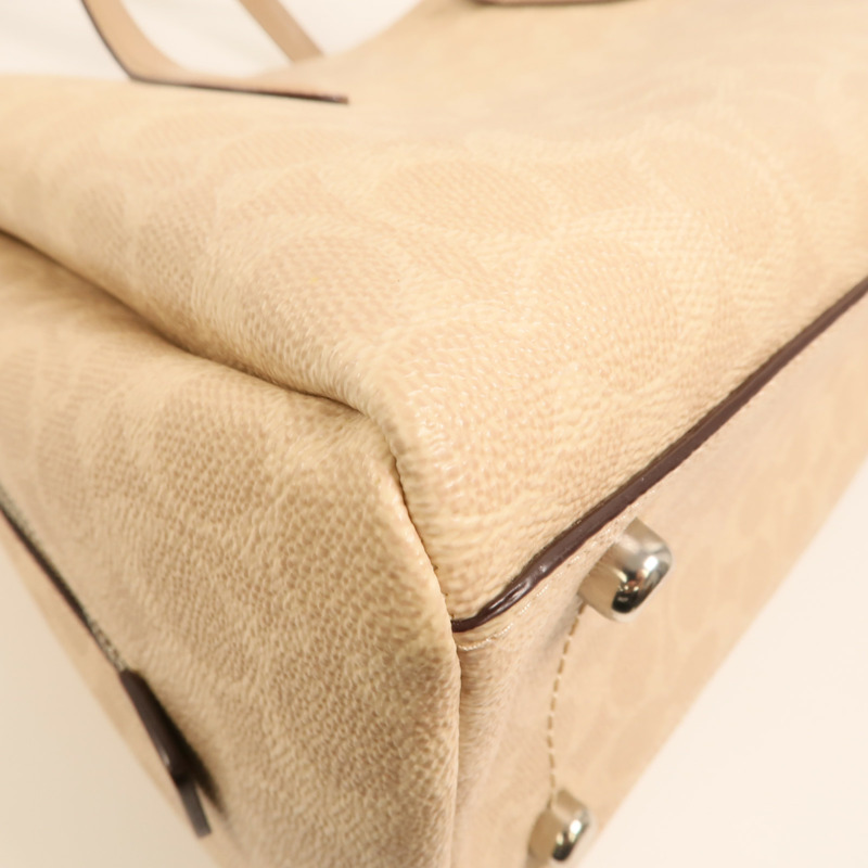 COACH 塗層帆布Lora Carryall銀扣肩背袋-13