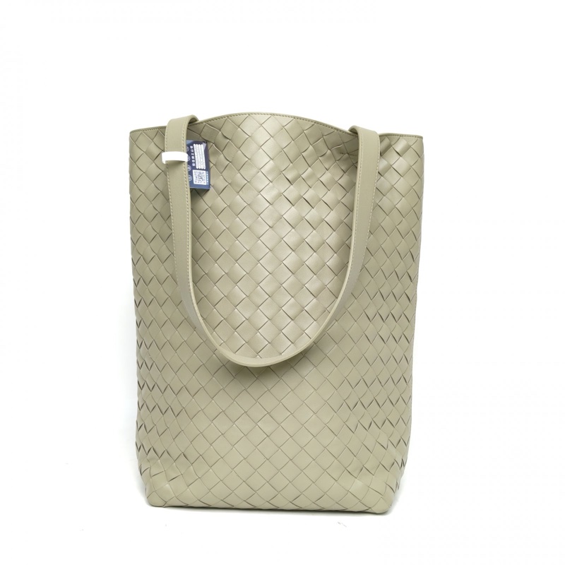 BOTTEGA VENETA 綠色牛皮BV豎版經典編織手提-2