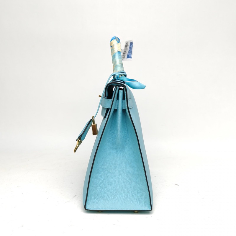 HERMES Kelly32馬卡龍Epsom皮T刻金扣-1