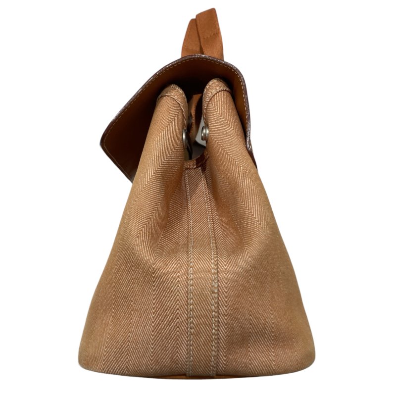 HERME 愛馬仕 VALPARAISO PM 手拿包 帆布 焦糖色 銀扣-3