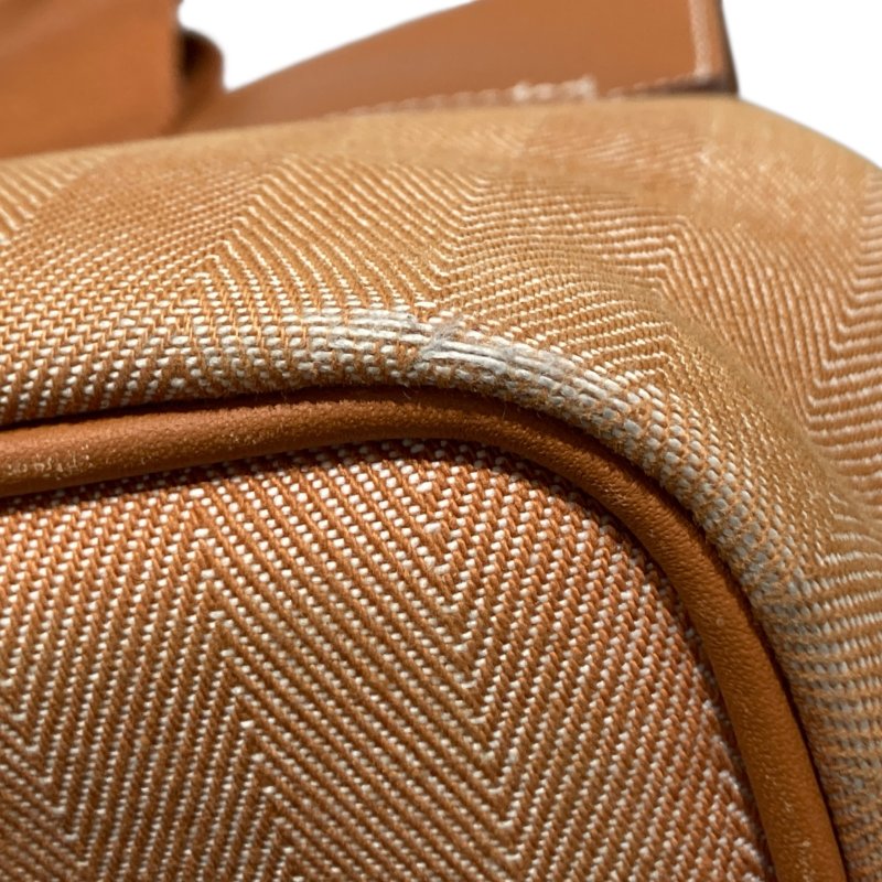 HERME 愛馬仕 VALPARAISO PM 手拿包 帆布 焦糖色 銀扣-7