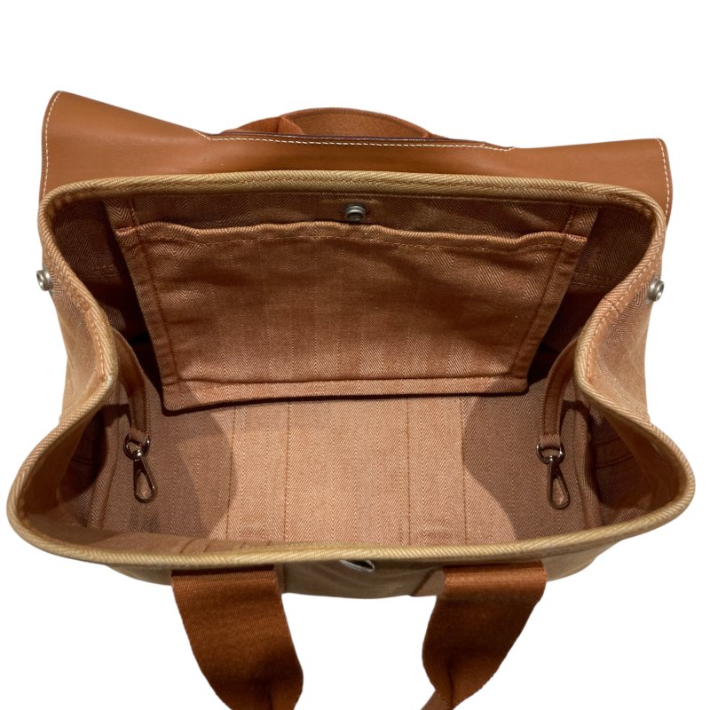 HERME 愛馬仕 VALPARAISO PM 手拿包 帆布 焦糖色 銀扣-10