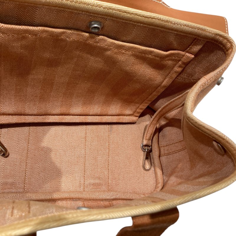 HERME 愛馬仕 VALPARAISO PM 手拿包 帆布 焦糖色 銀扣-11