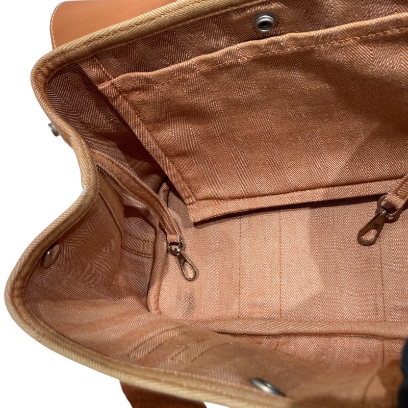 HERME 愛馬仕 VALPARAISO PM 手拿包 帆布 焦糖色 銀扣-12