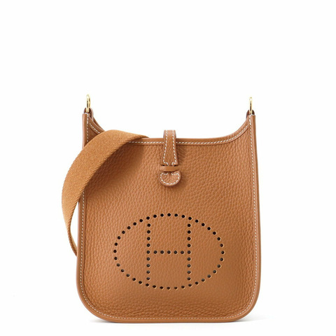 愛馬仕 Evelyne TPM 111cm 亞馬遜金 Taurillon Clemence K 印記手提包 愛馬仕