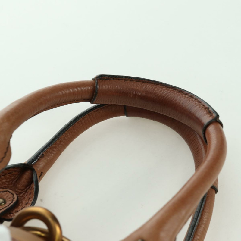 【日本直送】Chloe Paddington迷你手提包,棕色、銀色、金色皮革,正品 BA11188SAV-7