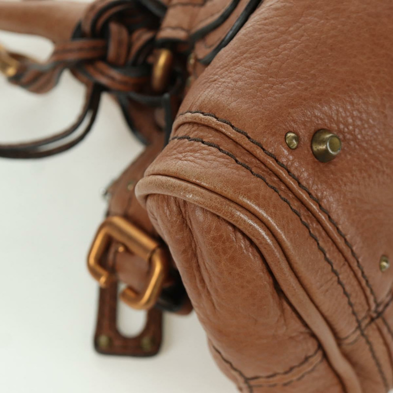 【日本直送】Chloe Paddington迷你手提包,棕色、銀色、金色皮革,正品 BA11188SAV-8