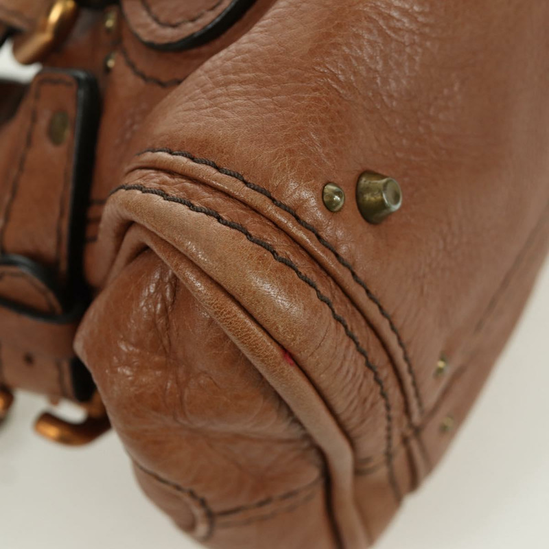 【日本直送】Chloe Paddington迷你手提包,棕色、銀色、金色皮革,正品 BA11188SAV-14