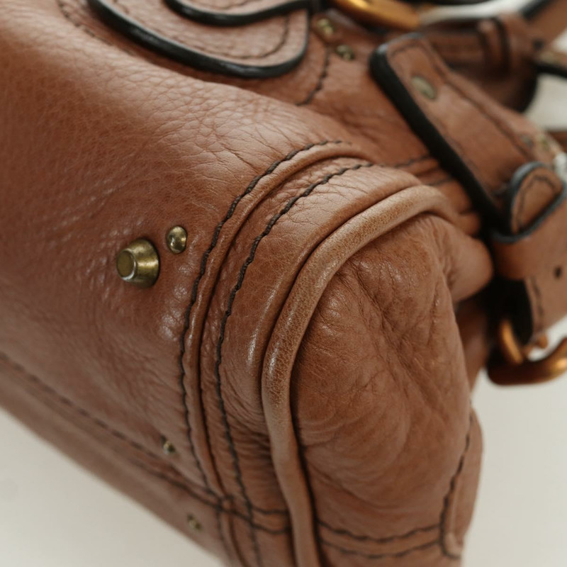 【日本直送】Chloe Paddington迷你手提包,棕色、銀色、金色皮革,正品 BA11188SAV-15