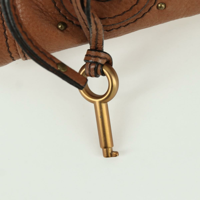 【日本直送】Chloe Paddington迷你手提包,棕色、銀色、金色皮革,正品 BA11188SAV-17