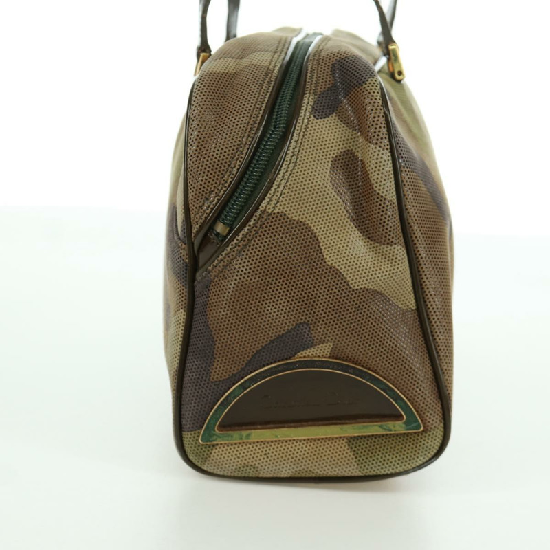 【日本直送】Christian Dior 迷彩手提包 麂皮 卡其色 金色 正品 ARZ664SAV-2