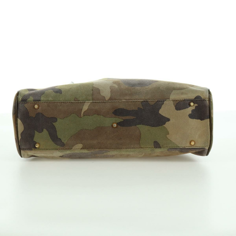 【日本直送】Christian Dior 迷彩手提包 麂皮 卡其色 金色 正品 ARZ664SAV-4