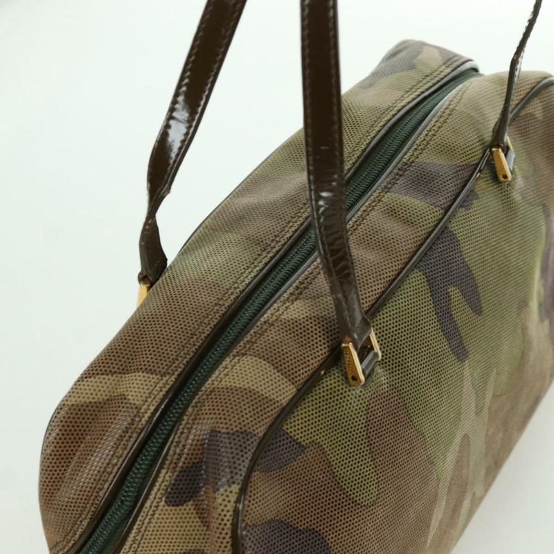 【日本直送】Christian Dior 迷彩手提包 麂皮 卡其色 金色 正品 ARZ664SAV-5