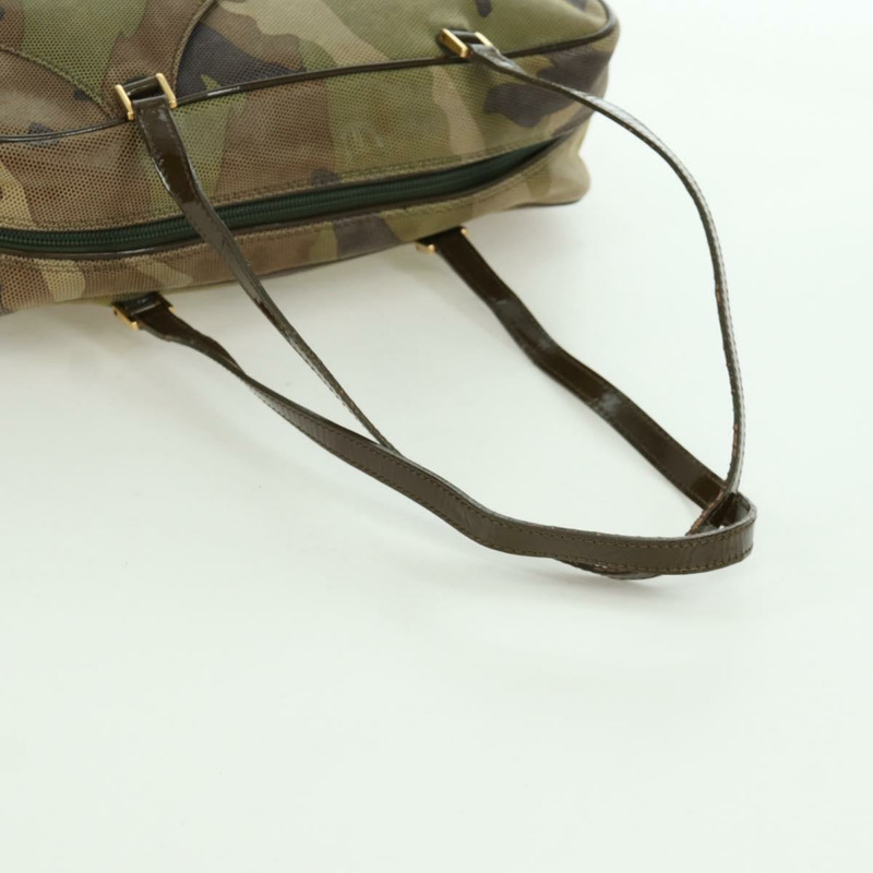 【日本直送】Christian Dior 迷彩手提包 麂皮 卡其色 金色 正品 ARZ664SAV-6