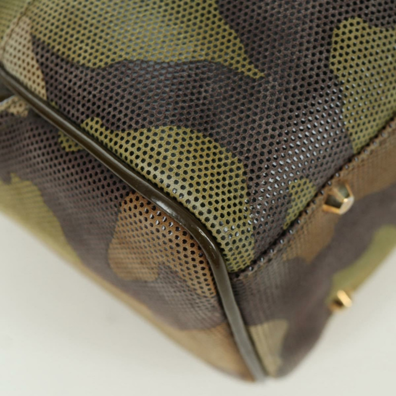 【日本直送】Christian Dior 迷彩手提包 麂皮 卡其色 金色 正品 ARZ664SAV-14