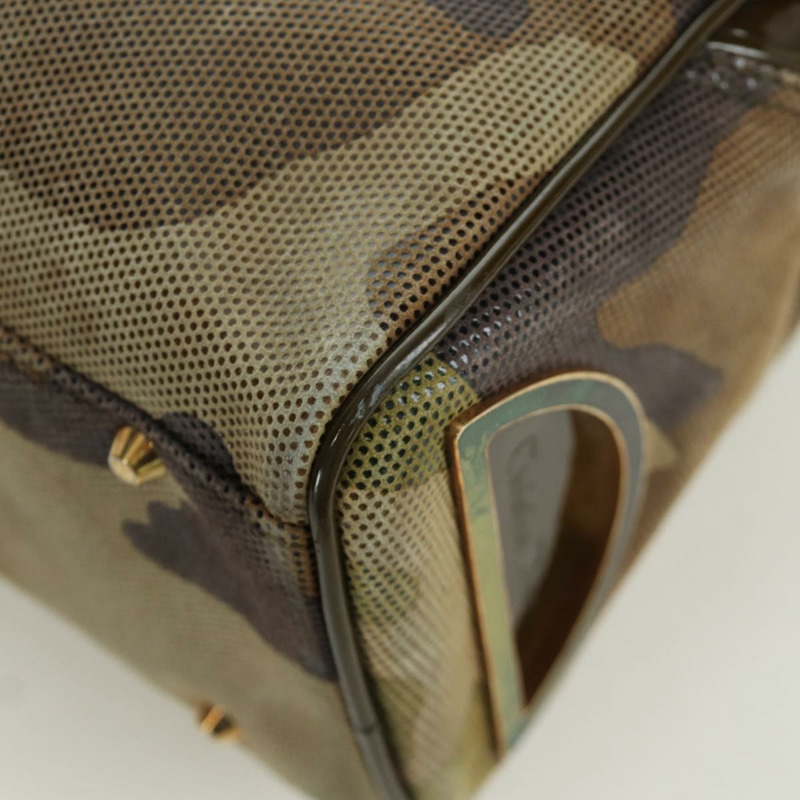 【日本直送】Christian Dior 迷彩手提包 麂皮 卡其色 金色 正品 ARZ664SAV-15