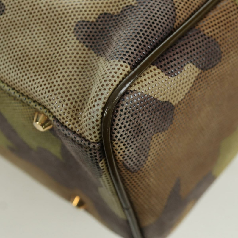 【日本直送】Christian Dior 迷彩手提包 麂皮 卡其色 金色 正品 ARZ664SAV-17