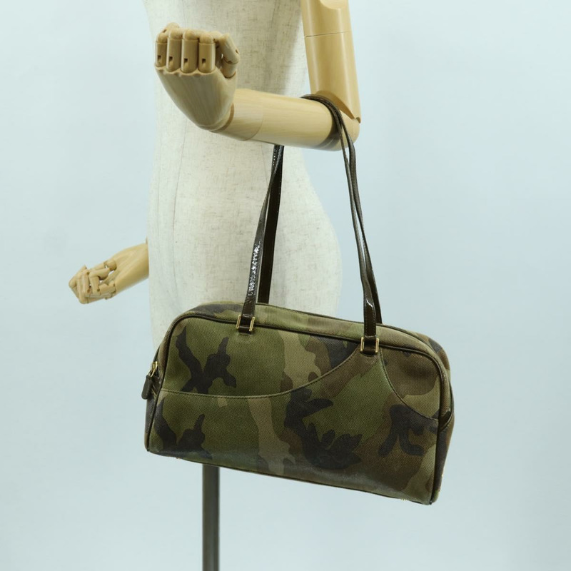 【日本直送】Christian Dior 迷彩手提包 麂皮 卡其色 金色 正品 ARZ664SAV-27