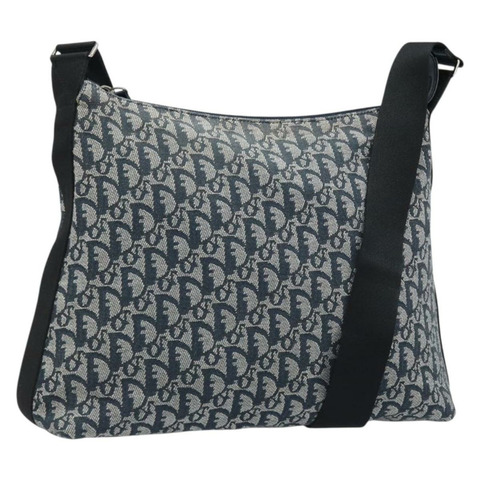 Christian Dior Trotter帆布肩背包 海軍藍 銀色 正品 ARZ696A