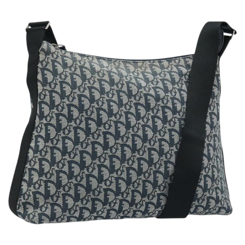 【日本直送】Christian Dior Trotter帆布肩背包 海軍藍 銀色 正品 ARZ696A-0