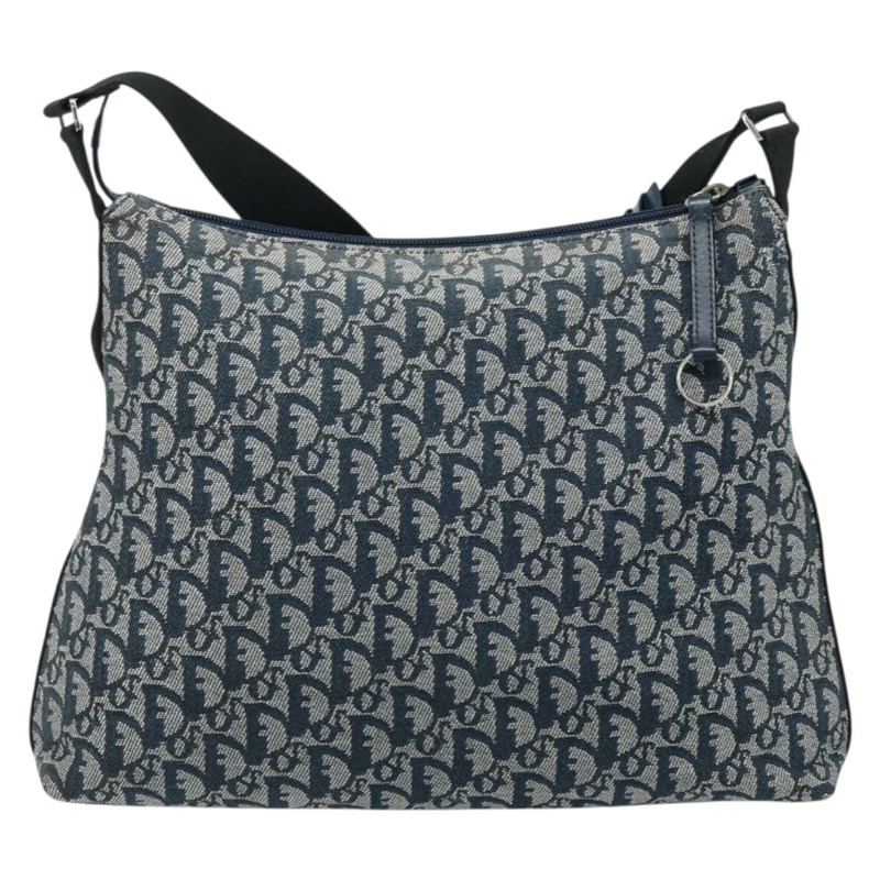【日本直送】Christian Dior Trotter帆布肩背包 海軍藍 銀色 正品 ARZ696A-1