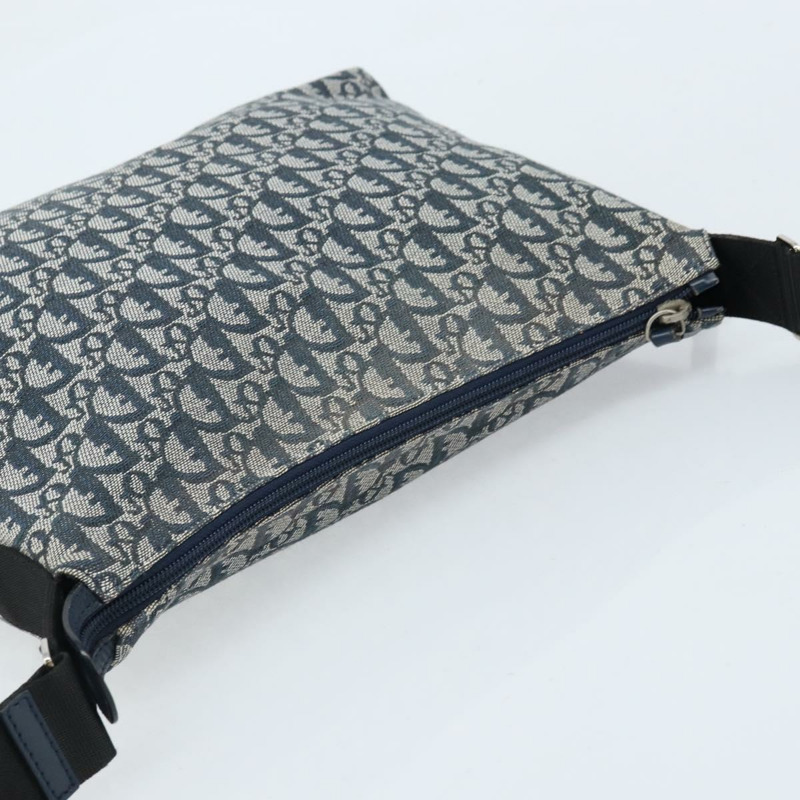 【日本直送】Christian Dior Trotter帆布肩背包 海軍藍 銀色 正品 ARZ696A-5