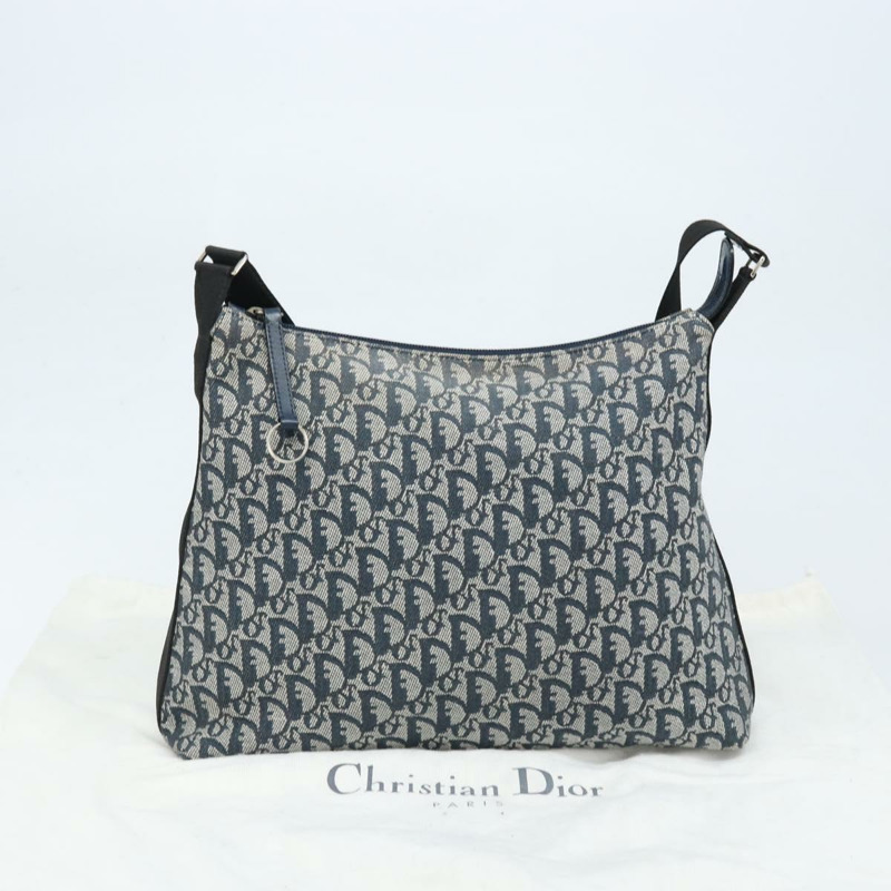 【日本直送】Christian Dior Trotter帆布肩背包 海軍藍 銀色 正品 ARZ696A-11
