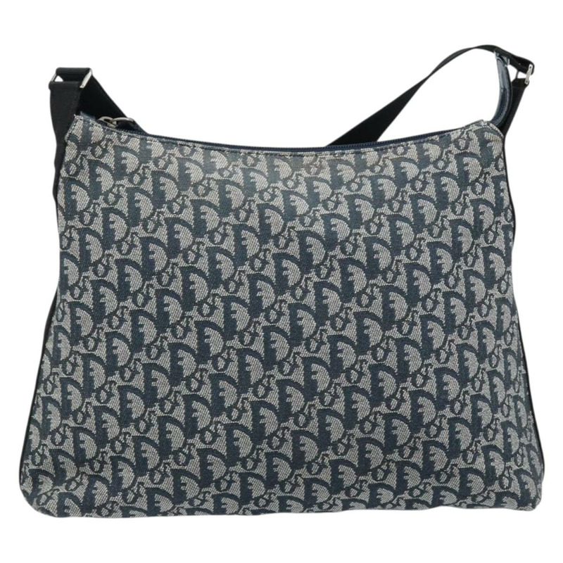 【日本直送】Christian Dior Trotter帆布肩背包 海軍藍 銀色 正品 ARZ696A-12