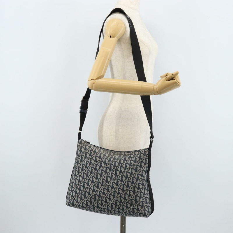 【日本直送】Christian Dior Trotter帆布肩背包 海軍藍 銀色 正品 ARZ696A-22