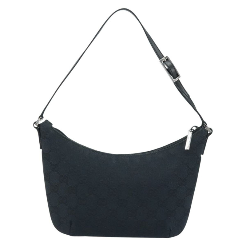 【日本直送】GUCCI GG帆布肩背包 黑色 銀色 32160 正品 ARZ593A-1