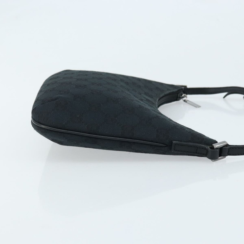 【日本直送】GUCCI GG帆布肩背包 黑色 銀色 32160 正品 ARZ593A-2