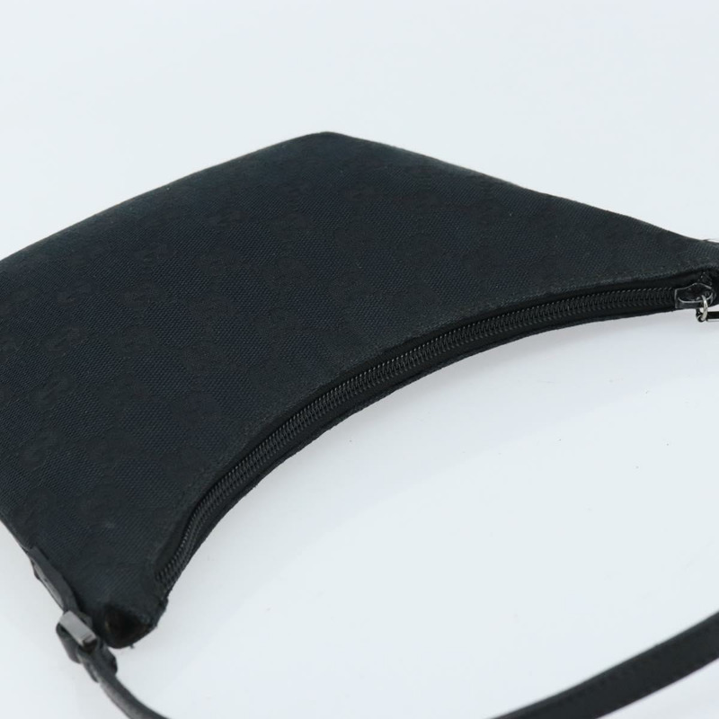 【日本直送】GUCCI GG帆布肩背包 黑色 銀色 32160 正品 ARZ593A-5