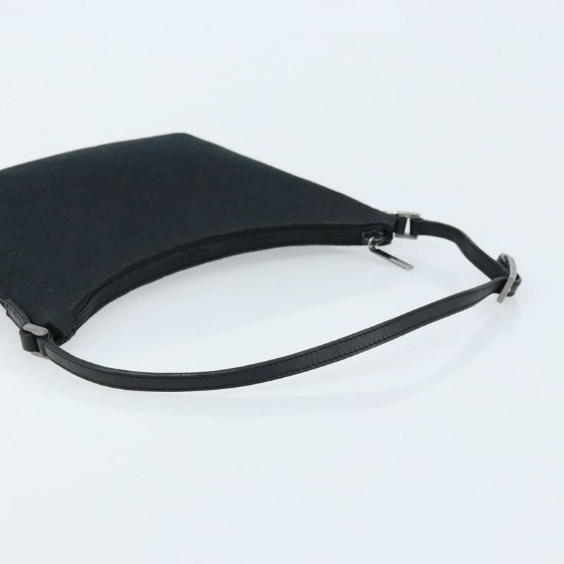 【日本直送】GUCCI GG帆布肩背包 黑色 銀色 32160 正品 ARZ593A-6