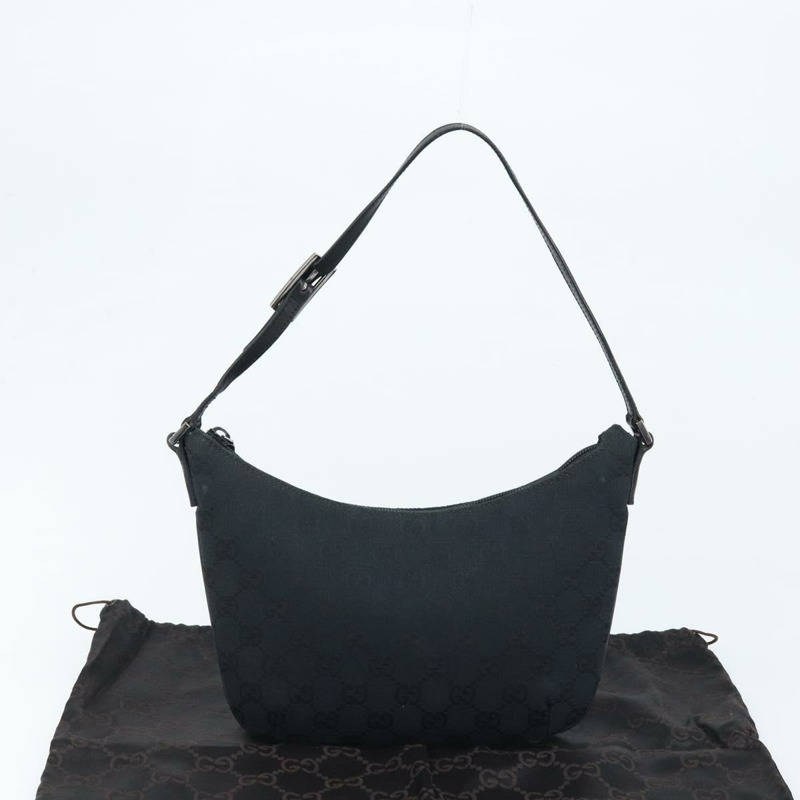 【日本直送】GUCCI GG帆布肩背包 黑色 銀色 32160 正品 ARZ593A-11