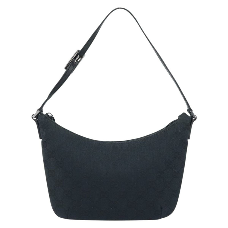 【日本直送】GUCCI GG帆布肩背包 黑色 銀色 32160 正品 ARZ593A-12