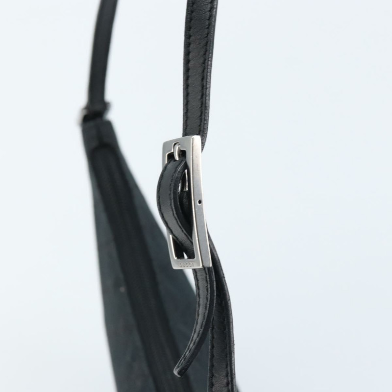 【日本直送】GUCCI GG帆布肩背包 黑色 銀色 32160 正品 ARZ593A-17