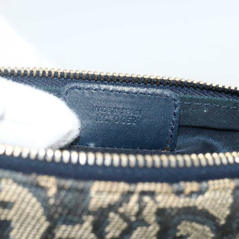 【日本直送】Christian Dior Trotter帆布馬鞍包 藍色金色 Auth ARZ681A-11