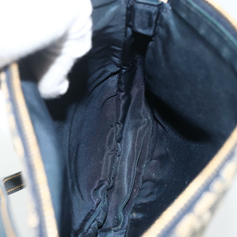 【日本直送】Christian Dior Trotter帆布馬鞍包 藍色金色 Auth ARZ681A-18